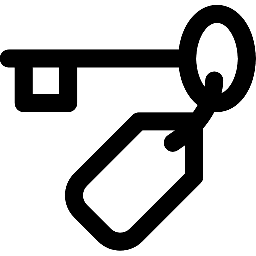 Key hostel tools and utensils hotel icon