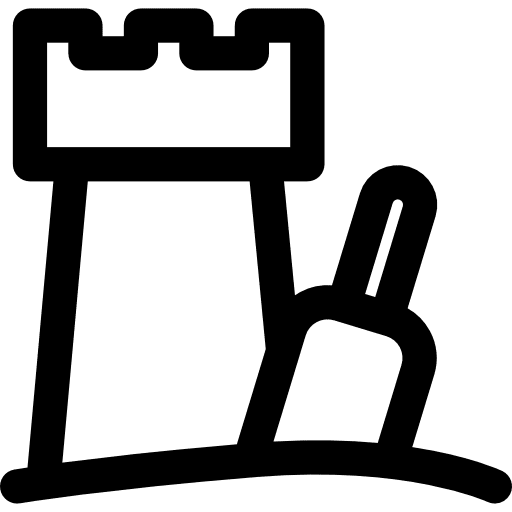 Sand castle medieval sand castle childhood icon