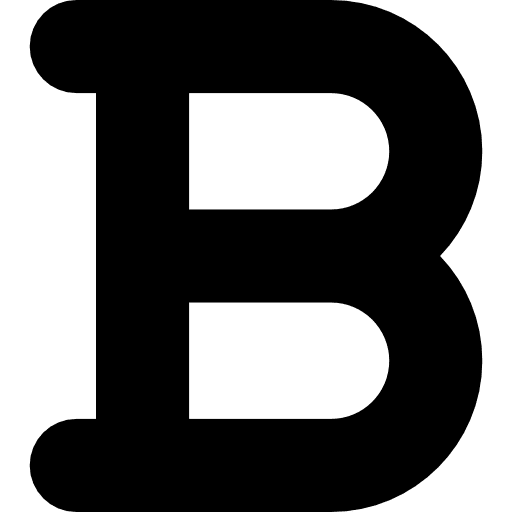 Bold multimedia letter b bold icon