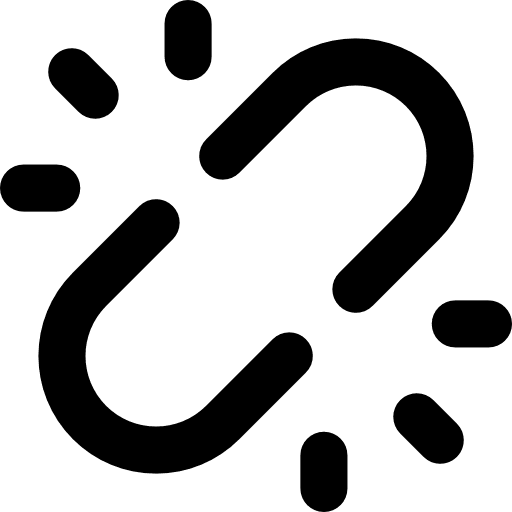 Broken link linked multimedia tools and utensils icon