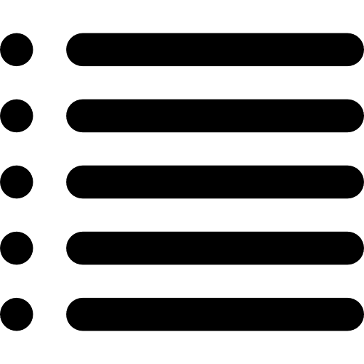 List menu bullet point signs icon