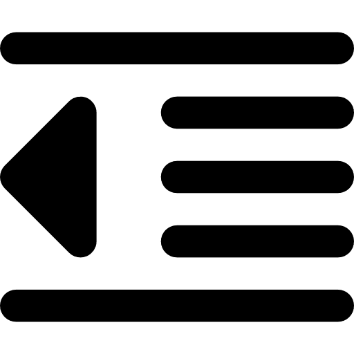 Outdent interface signs multimedia icon