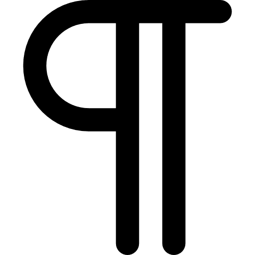 Paragraph text formatting signs option icon