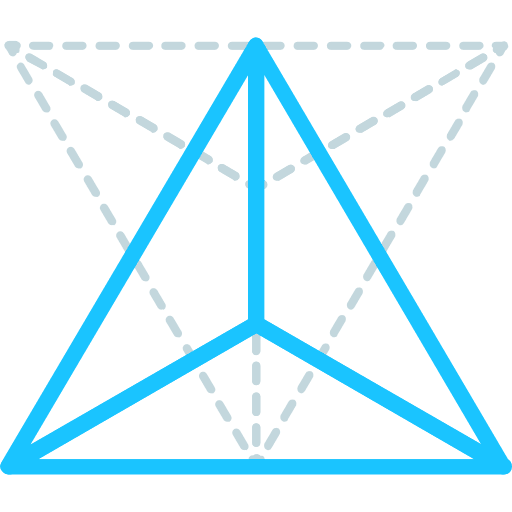 Tetrahedron geometry symbols sacred icon