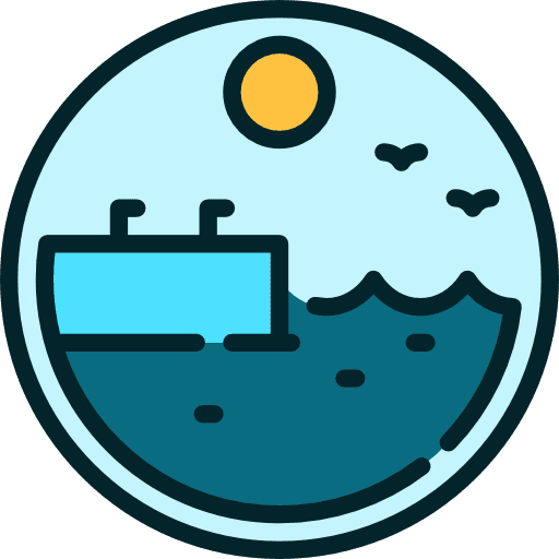 Pier quay lake nature icon