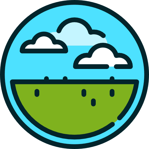 Prairie clouds nature landscape icon