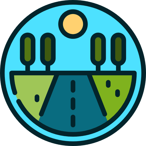 Road trees landscape nature icon