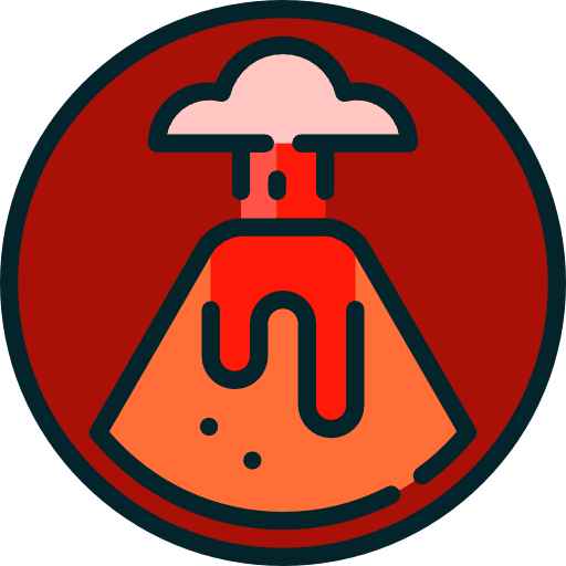 Volcano erupting nature danger icon