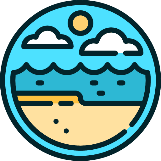 Beach landscape sun nature icon