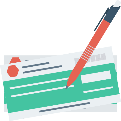 Cheque banker banking currency icon