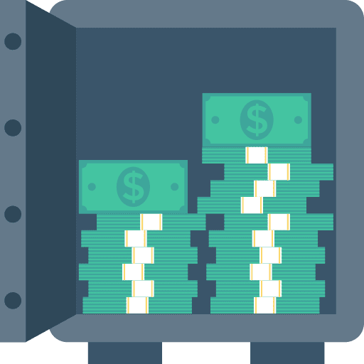 Cash business coin security icon