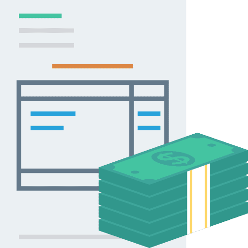 Cash invoice seo and web receipt icon