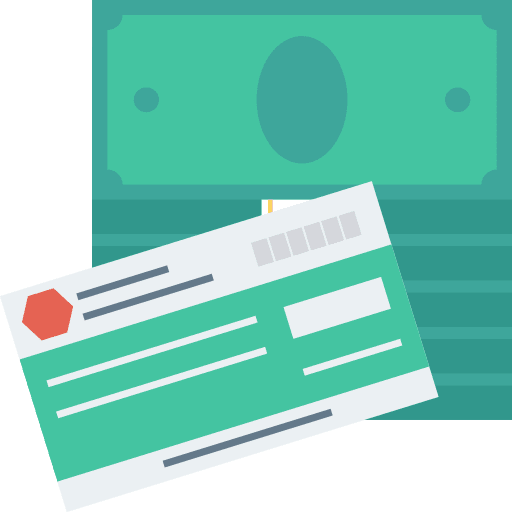 Cheque bank money banking icon