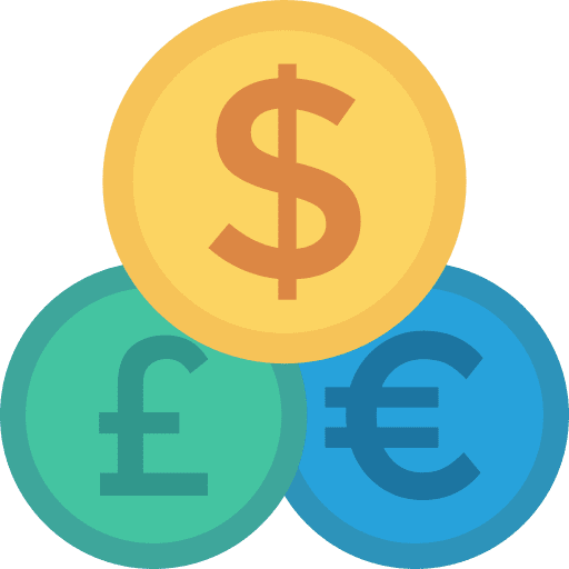 Coins finances business exchange icon