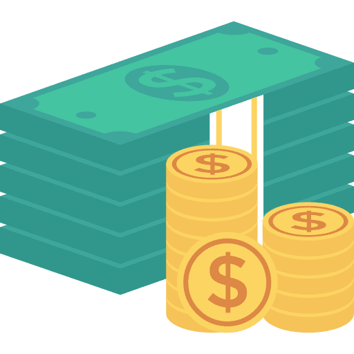 Currency business coins stack icon