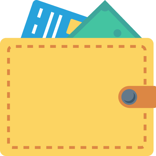 Wallet payment method debit card wallet icon