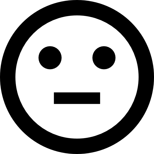 Neutral outline emoticons face icon