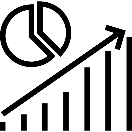 Analytics business and finance pie chart pie graphic icon