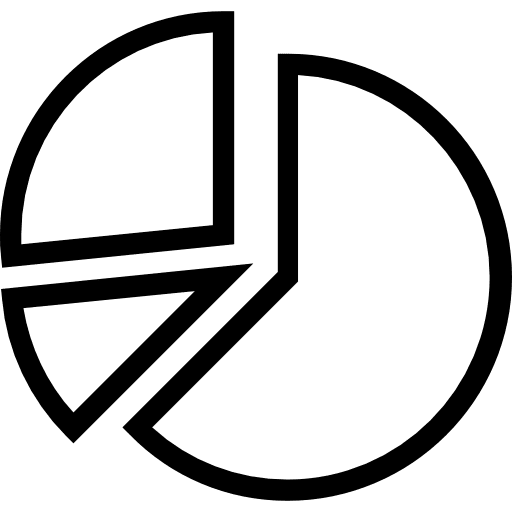 Pie chart business analytics marketing icon