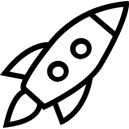 Startup kick off rocket launch deploy icon