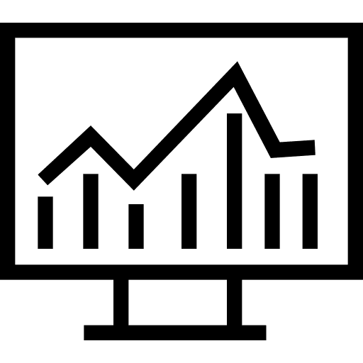 Analytics graphic screen laptop icon