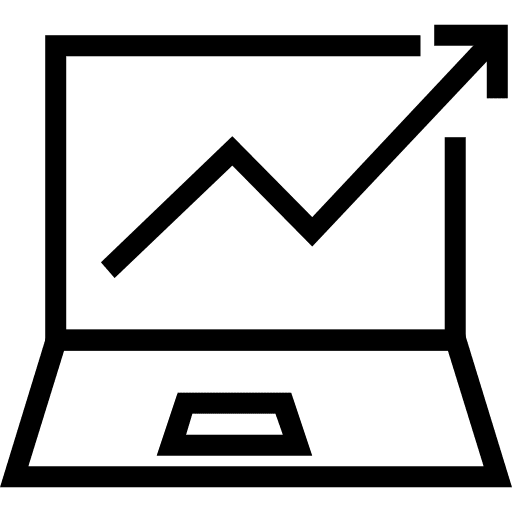 Laptop graph line chart computer icon