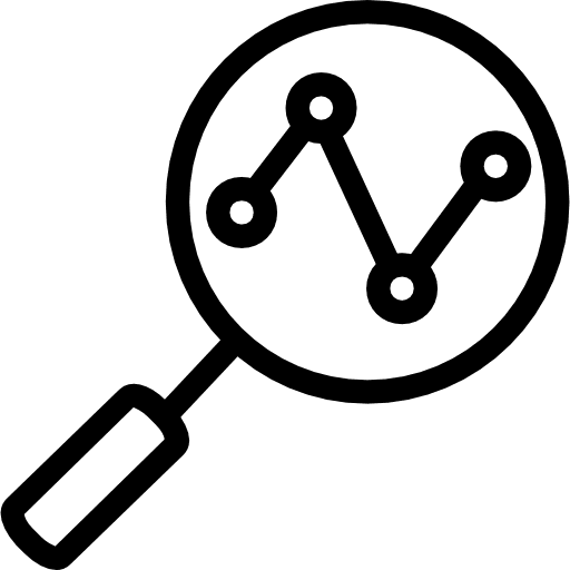 Analytics loupe assess tracker icon