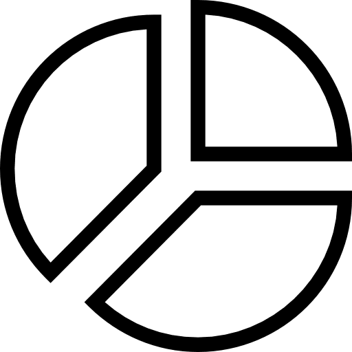 Analytics pie chart graphical stats icon