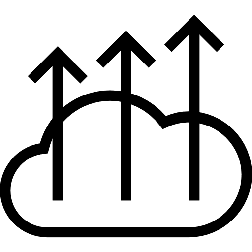 Cloud computing data upload seo and web icon