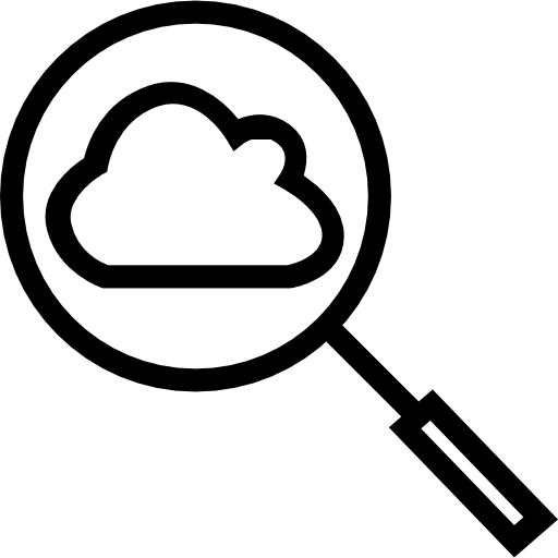 Cloud computing file storage cloud storage search icon