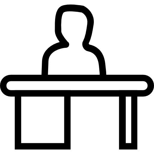 Desk studio office furniture and household icon