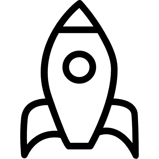 Startup rocket launch transport seo and web icon