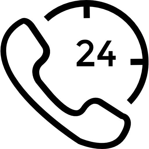 24 hours info telephone assistance icon