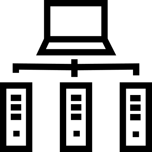 Server technology hosting files icon