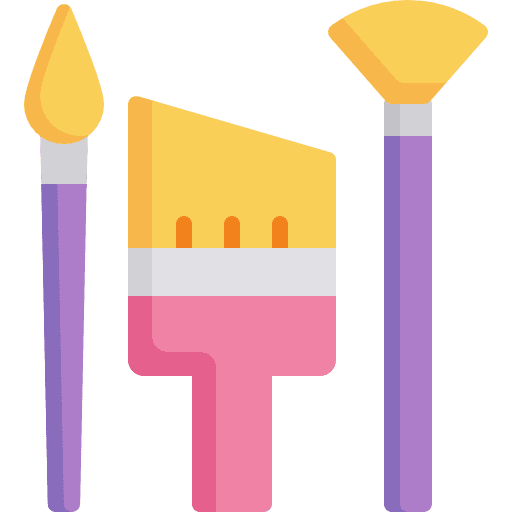 Brushes business and finance tools and utensils files and folders icon