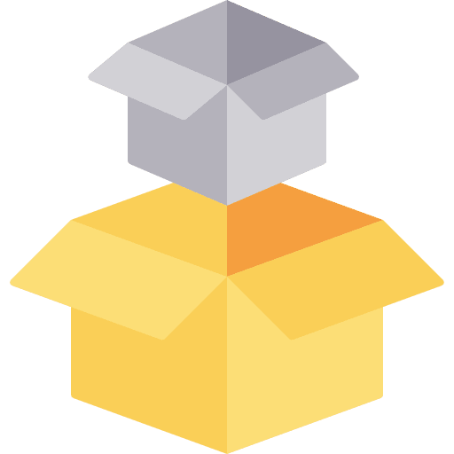 Business files and folders cardboard package icon