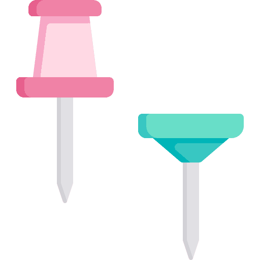 Pin push pin office material tools and utensils icon