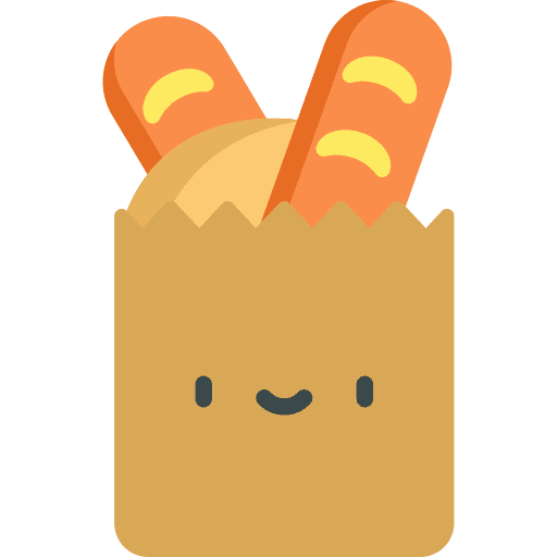 Bag breads food bag icon
