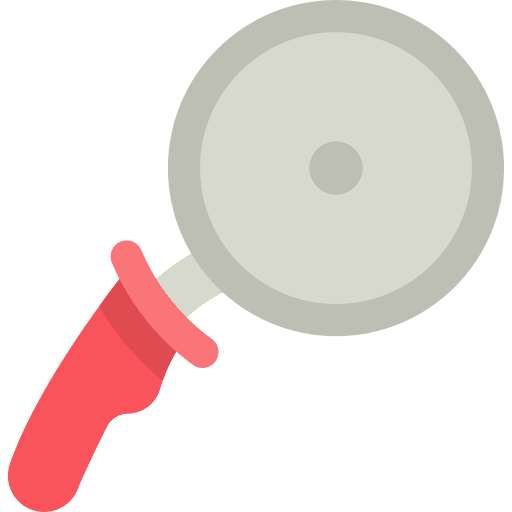 Pizza cutter cutlery food tools and utensils icon