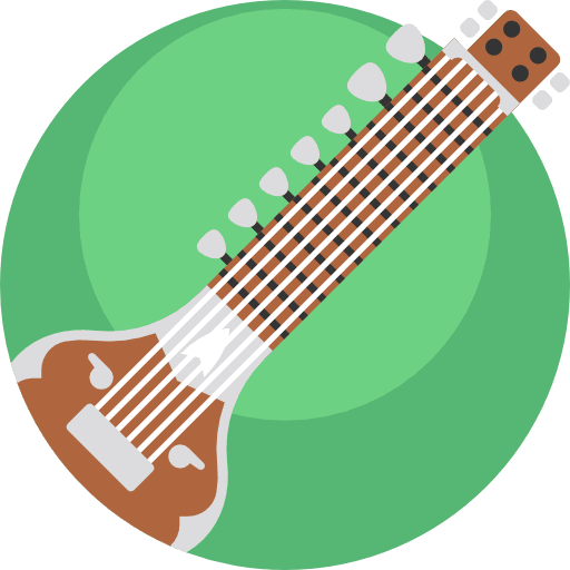 Sitar india string instrument asia icon