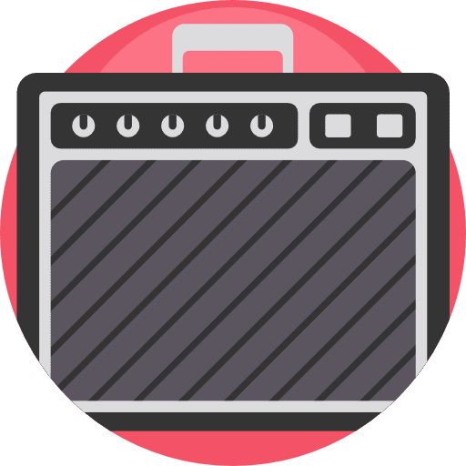 Amplifier speaker music and multimedia audio box icon