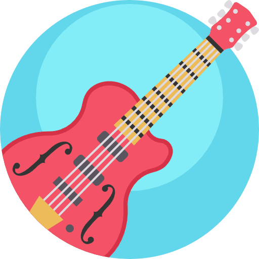 Electric guitar music and multimedia orchestra music icon
