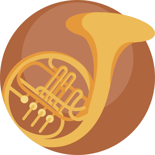 French horn music and multimedia french horn music icon