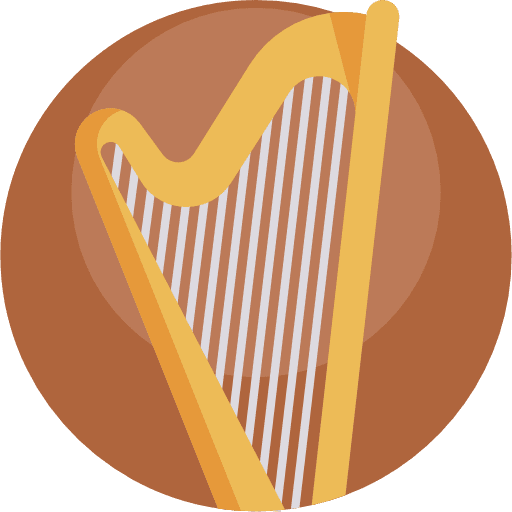 Harp music and multimedia musical instrument orchestra icon