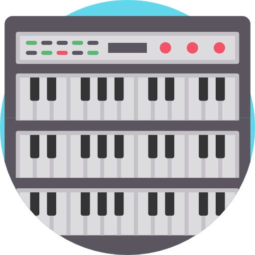 Synthesizer piano keyboard organ icon