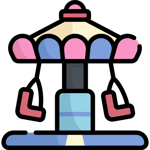 Amusement park swings fun kindergarten icon