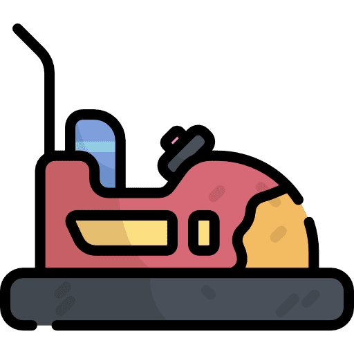 Bumper car kid and baby bumper car ride icon
