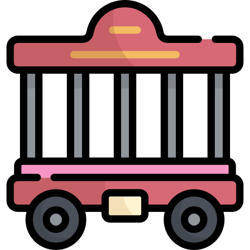 Cage transportation circus wagon icon