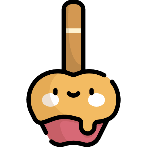 Caramelized apple organic food and restaurant fruit icon