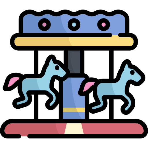 Carousel carnival horses fairground icon